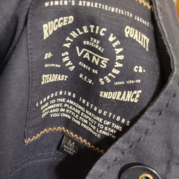 Vans Womens Athletic Utility Jacket with Button Neck Closure - Picture 10 of 12